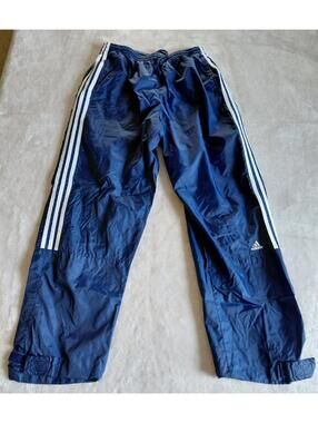 Vtg Adidas Blue Track Pants Mens Large Lined Y2K 3 Stripes